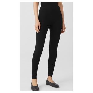 Eileen Fisher Soft Semi-Sheer Black Leggings